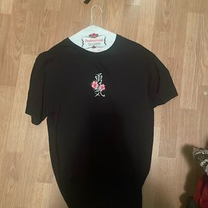 Black Tee with flower